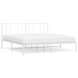 Metal Bed Frame without Mattress with Headboard White 180x200cm 352533