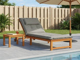 Sunlounger Cushion GEMERT 100% Polyester Grey 190 x 50 x 9 cm 947504