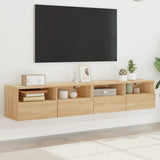 TV Wall Cabinets 2 pcs Sonoma Oak 80x30x30 cm Engineered Wood 836873