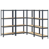 4-Layer Storage Shelves 4 pcs Anthracite Steel&Engineered Wood 3307583