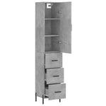 Highboard Concrete Grey 34.5x34x180 cm Engineered Wood 3198861