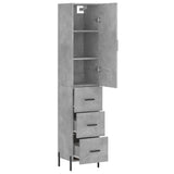 Highboard Concrete Grey 34,5x34x180 cm Engineered Wood 3198861