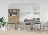 Dog Gate with Stands 4 pcs Grey Sonoma 80 x 80 cm 892082