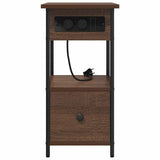 Bedside Cabinet Brown Oak 60 x 30 x 61 cm Engineered Wood 859599