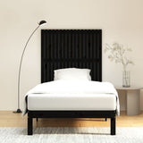 Wall Headboard Black 108x3x110 cm Solid Wood Pine 824927