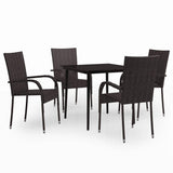 Garden Dining Set Brown and Black 3099402