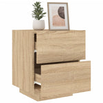 ZNTS Bedside Cabinet with LED Lights Sonoma Oak Engineered Wood 836739