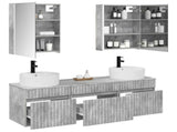 Bathroom Cabinet Set 5 pcs Concrete Grey Engineered Wood 3406610