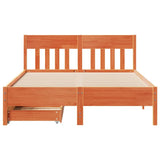 Bed Frame without Mattress Wax Brown 120x190 cm Small Double Solid Wood Pine 3301886