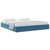 Storage Bed with Mattress Dark Blue 160 x 200 cm Velvet 3370110