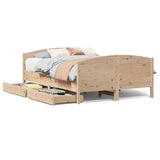 Bed Frame without Mattress 135x190 cm Double Solid Wood Pine 3301797
