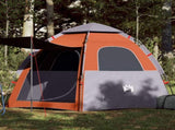 Camping Tent Cabin 4-Person Grey and Orange Quick Release 4005334