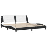 Bed Frame without Mattress "Zadar" Black and White 200x200 cm Faux Leather 3208210
