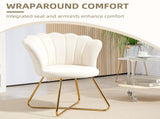 Velvet-Feel Lotus Petal Accent Chair 57570482