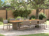 Garden Dining Set 9 pcs Grey Poly Rattan 3365421