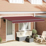 Retractable Awning Burgundy 400 x 200 cm Fabric 3329816