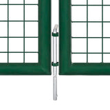 Garden Gate Steel 350x100 cm Green 144305