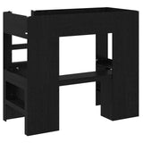 Loft Bed Frame with Desk Black Oak 80 x 200 cm Engineered Wood 3410444