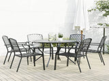 Stackable Garden Chair Set 7 pcs Anthracite Powder-coated Steel 3283771