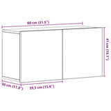 TV Cabinet Black Oak 80x30x41 cm Engineered Wood 862196