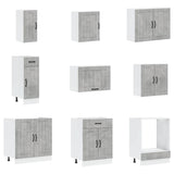 14 Piece Kitchen Cabinet Set "Lucca" Concrete Grey Engineered Wood 3314985