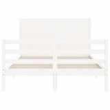 Bed Frame without Mattress White 140x200 cm Solid Wood 3194637