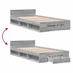 Bed Frame with Drawer without Mattress Grey Sonoma 90x200 cm 3280802