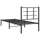Metal Bed Frame without Mattress with Headboard Black 80x200cm 355552