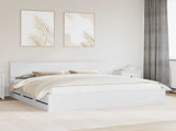 Bed Frame with Drawer White 200 x 200 cm Engineer Wood 3410672