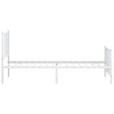 Metal Bed Frame without Mattress with Footboard White 100x190cm 350943