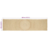 Area Rugs White 60 x 400 cm Jute 42010713