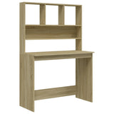 Desk with Shelves Sonoma Oak 102x45x148 cm Engineered Wood 823003