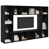 TV Cabinet Set 4 pcs Black 37 x 37 x 142.5 cm Engineered Wood 3393544