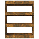 Book Cabinet/Room Divider Smoked Oak 80x30x103 cm Engineered wood 813617
