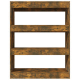 Book Cabinet/Room Divider Smoked Oak 80x30x103 cm Engineered wood 813617