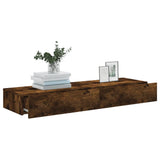 TV Cabinets with LED Lights 2 pcs Smoked Oak 60x35x15.5 cm 842897