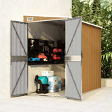 Wall-mounted Garden Shed Brown 118x194x178 cm Galvanised Steel 316224