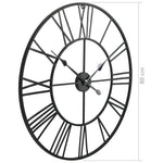 ZNTS Vintage Wall Clock with Quartz Movement Metal 80 cm XXL 50644