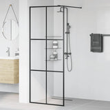 Walk-in Shower Wall with Clear ESG Glass 80x195 cm Black 151023