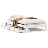 Bed Frame without Mattress White 75x190 cm Small Single Solid Wood Pine 3309024