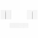 6 Piece TV Cabinet Set White Engineered Wood 3078679