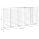 ZNTS Gabion Wall with Covers Galvanised Steel 300x30x150 cm 147822