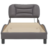 Bed Frame with LED without Mattress "Hvar" Grey 90x200 cm 3213909