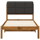 Bed Frame with Upholstered Headboard Natural and Dark Grey 904115