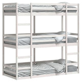 Triple Bunk Bed without Mattress White 90x200 cm Solid Wood Pine 3284255