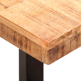 Bench 110 cm Solid Rough Mango Wood and Steel 286460