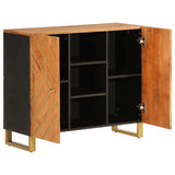 Side Cabinet Brown and Black 90x33.5x75 cm Solid Wood Mango 356811