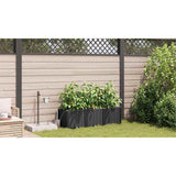 Garden Planter 3 pcs Black 120 x 40 x 37.5 cm Plastic 42002846
