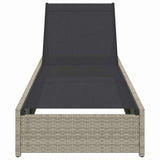 Sun Lounger Reclining Beige 200.5 x 70 x 75 cm Poly Rattan 42004127