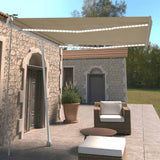 Manual Retractable Awning with LED 300x250 cm Cream 3069502